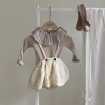 Vintage Baby Pige Tøj Efteråret Bomuld Piger Solid Body Shirts, Toppe,nederdel, der Passer Nyfødt Baby, Piger, Tøj, Udstyr, Sæt 1