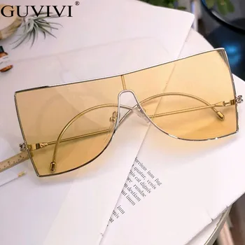 Vintage Overdimensionerede Solbriller Kvinder Metal Cat Eye solbriller Til Mænd, Kvinder Blå Gul Nuance Briller Brillerne Gafas de sol 7668
