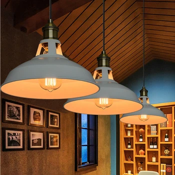 Vintage Vedhæng Lys Loft Pendel Retro Hængende Lampe Lampeskærm Til Restaurant, Bar Og Butik Belysning I Hjemmet Luminarias 0