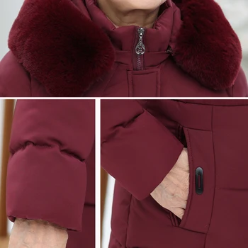 Vinter jakke, kvinder, midaldrende og ældre bomuld parka mor og mormor tøj, pels tøj kvinder tyk pels 10888
