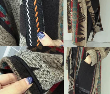 Vinteren Warmness Lang Uld Frakke Kvinder Koreanske Elegante Damer Boho Kvast Blander Strikket Sweater Cardigan Overfrakke Efteråret Outwear 1