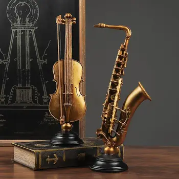 Violin harpiks statue saxofon skulptur, musik home decor statuer til dekoration nordiske dekoration hjemme håndværk beelden decoratie