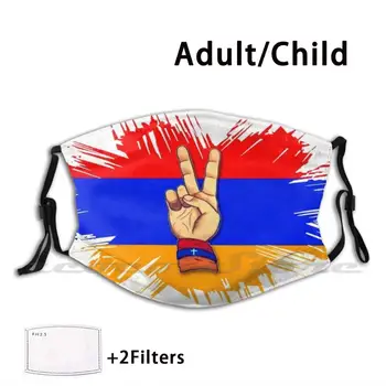 Viva Armenien ???? ??????? Brugerdefineret Mønster Vaskbart Filter Pm2.5 Voksne Børn Maske Tegn Armenske Flag Armenske Tricolor 0