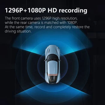 VVCAR F3 Dash cam GPS Full HD 1296P Bil DVR Kamera Dashcam Bageste 1080P Video-Optager Registrator 1