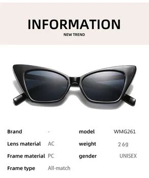 VWKTUUN Solbriller Kvinder Cat Eye Briller UV400 Sunglasess Farverige solbriller Vintage Ny Kørsel Nuancer til Kvinder Solbrille 0