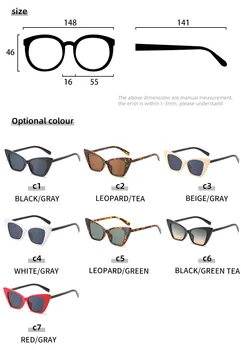 VWKTUUN Solbriller Kvinder Cat Eye Briller UV400 Sunglasess Farverige solbriller Vintage Ny Kørsel Nuancer til Kvinder Solbrille 3