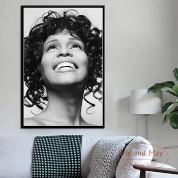 Whitney Houston Super Musik-Stjernede Pop Sanger Kunst Maleri Vintage Lærred, Plakat På Væggen I Hjemmet Indretning 2