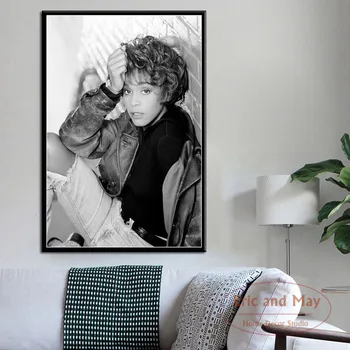Whitney Houston Super Musik-Stjernede Pop Sanger Kunst Maleri Vintage Lærred, Plakat På Væggen I Hjemmet Indretning 4