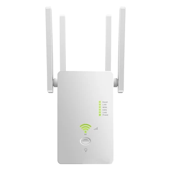 WiFi Repeater Signal Forstærker 1200 M Trådløse Router Netværk Extender Til 2,4/5,8 G WiFi 2 Porte (EU Stik) 0