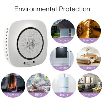 WiFi Smart CO Gas Sensor Kulilte Lækage Ild Sikkerhed Detektor Smart Liv Tuya App Control Home Security System 0