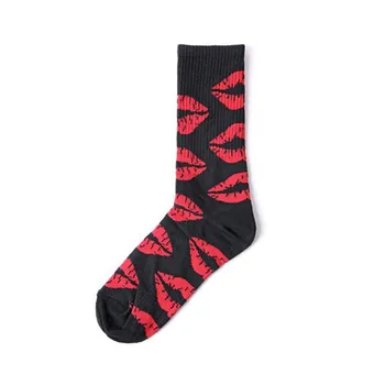 WJFXSOX 5 par Tidevandet sokker Retro elskende kysse sokker Skateboard læber bomuld drenge piger Meias kvinder unisex Mænd Harajuku Hamp Sokker 4