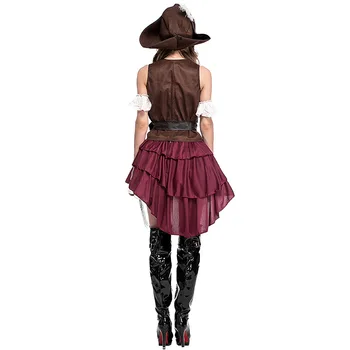 Women Pirate Costume Cosplay Halloween Costume For Adult Carnival Party Suit Dress Up 0