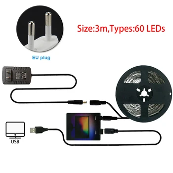 WS2812 Nem at Installere Holdbare LED Strip Light Kit Omgivende Home Decor RGB USB-Fleksibel i forhold Til Desktop-PC-Skærm på TV Tilbage 1