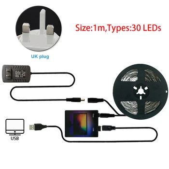 WS2812 Nem at Installere Holdbare LED Strip Light Kit Omgivende Home Decor RGB USB-Fleksibel i forhold Til Desktop-PC-Skærm på TV Tilbage 2