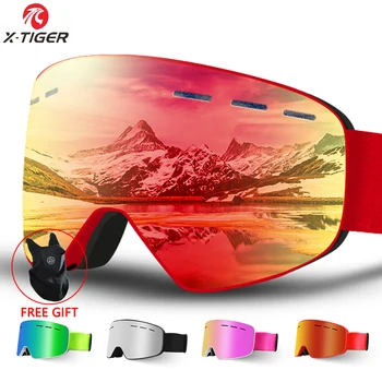 X-TIGER Pro Ski Goggles Med Ski Mask Dobbelt Lag UV400 Anti-fog Store Ski Maske, Briller Skiløb Mænd Kvinder Sne Snowboard Goggles 3