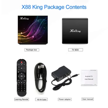 X88 King 4GB 128G Amlogic S922X TV-Boksen Android 9.0 Dobbelte Wifi BT5.0 1000 M 4K GooglePlay Butik Youtube 4K-Set-top-boks Media Player 5
