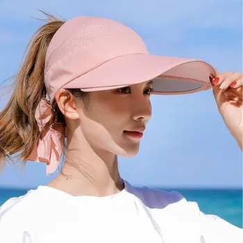 XdanqinX solskærm Udtrækkelig Kvinders solhatte Sommeren Nye Damer Tom Top Hat Anti-UV Overdimensionerede solskærm Stranden Hatte Til Kvinder 0