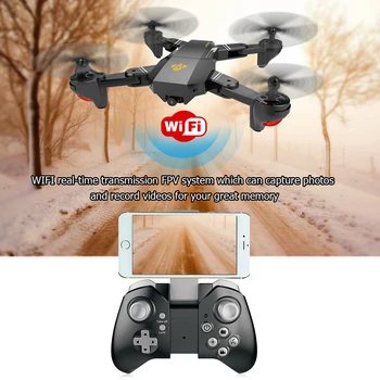 XS809HW RC FPV Drone Med Wifi 2MP/0.3 MP Kamera 2,4 G 6-Akset Hovedløs Tilstand Højde Hold,Foldbar RC Quadcopter, med 5in1 Cab 5