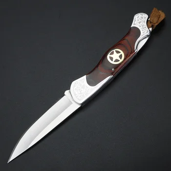 XUANFENG Folde Kniv Kniv mini lommekniv Træ Håndtag Fiskeri EDC knive med en Kniv dæksel 1