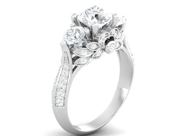 YANHUI Vintage Ringe Til Kvinder Palace Mønster Sølv Ring Cubic Zirconia Bryllup Engagement Brude Smykker Drop Shipping R066 4107