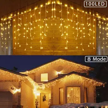 YASENN 300 LED 6M Icicle Lys,String Lys til Fest Have juletræ gårdhave væggen udhæng Soveværelse Udendørs udsmykning 5
