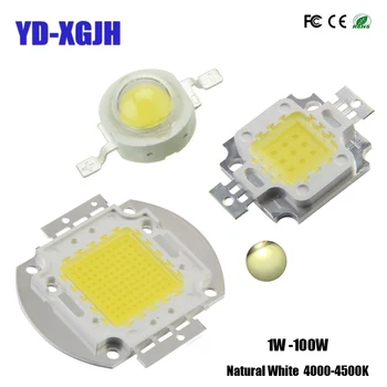 YDXGJH High Power LED Chip 1W 3W 5W 10W 20W 30W-50W 100W SMD-LED-Lampe COB Natur Hvid 4000K 3.0-3.4 V for Projektør Spotlight 16327