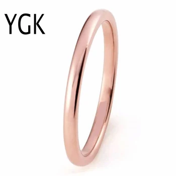 YGK Smykker 2mm Bredde MODE Wolfram Ring Kvindelige Charme Ring Bryllup Band Ring for Kvinder Elskere Party Ring 0