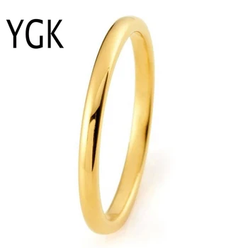 YGK Smykker 2mm Bredde MODE Wolfram Ring Kvindelige Charme Ring Bryllup Band Ring for Kvinder Elskere Party Ring 2