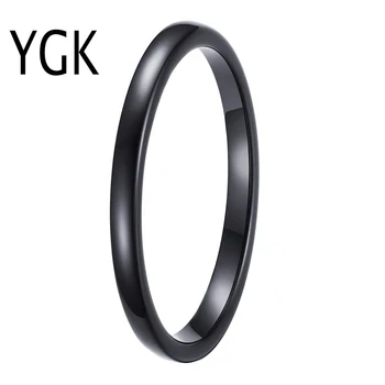 YGK Smykker 2mm Bredde MODE Wolfram Ring Kvindelige Charme Ring Bryllup Band Ring for Kvinder Elskere Party Ring 3