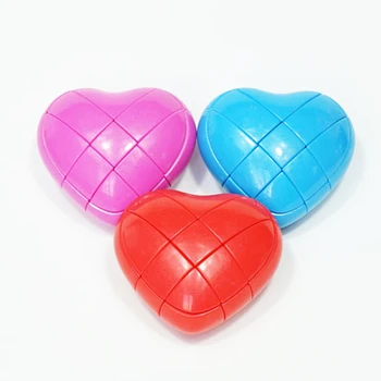 YJ Hjertet 3x3x3 Kreative Hjerte-formet Magic Cube Rød/Blå/Pink Hastighed Puslespil Terning Kids Legetøj Pædagogisk Legetøj med Gratis Forsendelse 2