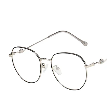 Yoovos 2021 Briller Ramme Kvinder Metal Frame Briller Kvinder Brillerne Optik Klar Linse Retro Runde Anti-Blå Lys Kvinder Okulary 5