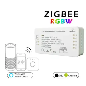 ZigBee ZLL RGBW Controller+5M/10M 12V/24V RGBW RGBWW 4in1 5050 60LEDs Led Strip+Power-Kit kompatibel Alexa Echo 5