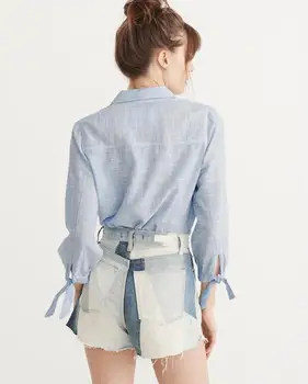 ZNG 2019 Nye Mode Kvinder Bluse Shirt med Lange Ærmer til Kvindelige Sexet Tee Toppe Kvinder Bomuld Skjorte Blusas Feminine Bluser 4