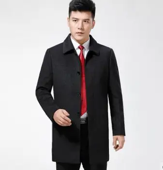 ZNG 2020 nye Vinter nye lange uldne uldne frakke mænd frakke midaldrende mærke cashmere frakke fars tøj 0