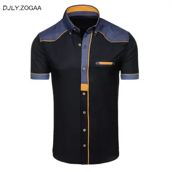 ZOGAA Skjorter til Mænd Mode, Denim Short Sleeve Formelle Shirts Mand Casual Sommer Tøj Toppe Slank Bomuld Plus Size Mandlige Shirts 1