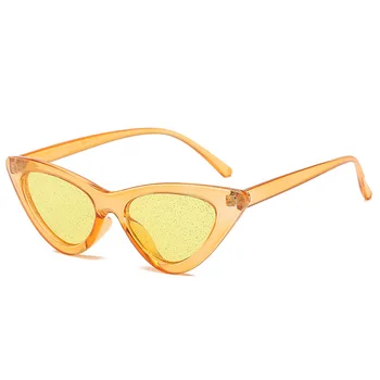 Zonnebril dames 2020 Glitter Farvet Linse Solbriller kvinder Klassiske briller gennemsigtig Cat-Eye Ramme Hippie Sparkly Kvindelige Nuancer 1
