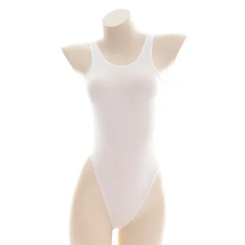 ét stykke badedragt kvinder monokini badetøj sexet bikini Is silke ensfarvet Vest Ultra tynd Gennemsigtig Japansk studerende spa 4