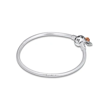 Øjeblikke Blade & Slange Kæde af Sterling Sølv Armbånd Til Kvinde DIY perler til smykkefremstilling Europæiske Kvinde Sølv Armbånd 1