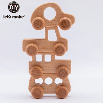 Økologisk Træ-Bil toy Form For Babyer Bøg Bidering Børn Hjerne Spil, Legetøj Håndlavet Kunsthåndværk Gave Barn Blokke Kognitive Legetøj 1