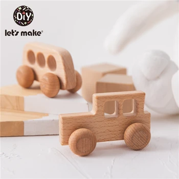 Økologisk Træ-Bil toy Form For Babyer Bøg Bidering Børn Hjerne Spil, Legetøj Håndlavet Kunsthåndværk Gave Barn Blokke Kognitive Legetøj 2