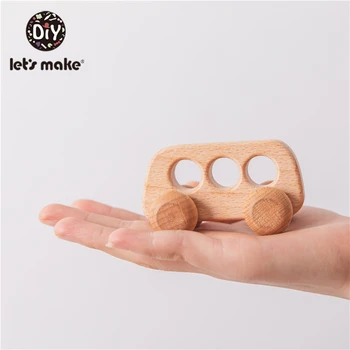 Økologisk Træ-Bil toy Form For Babyer Bøg Bidering Børn Hjerne Spil, Legetøj Håndlavet Kunsthåndværk Gave Barn Blokke Kognitive Legetøj 3